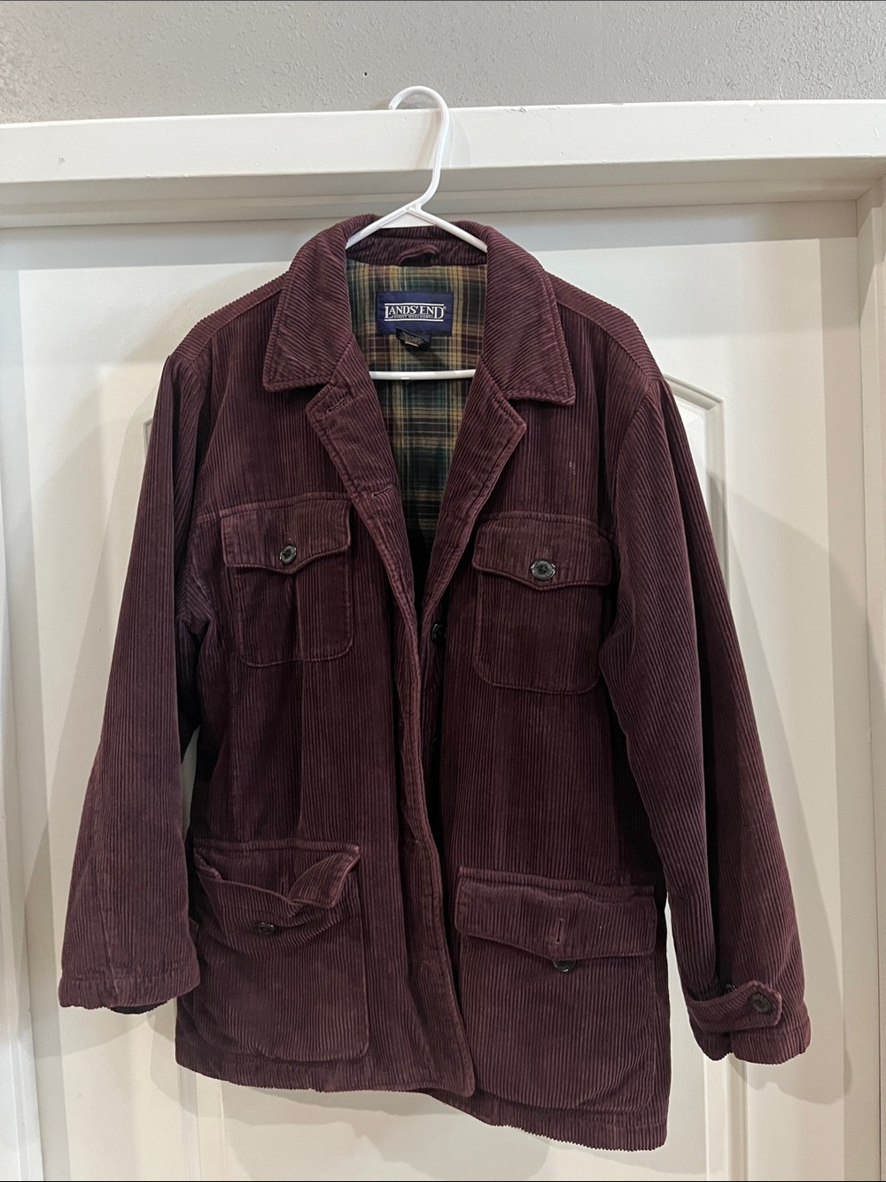 Lands End Men's Burgundy Corduroy Field Jacket